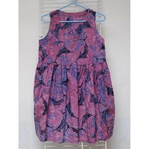 Purple Batik cotton sleeveless dress - Size M